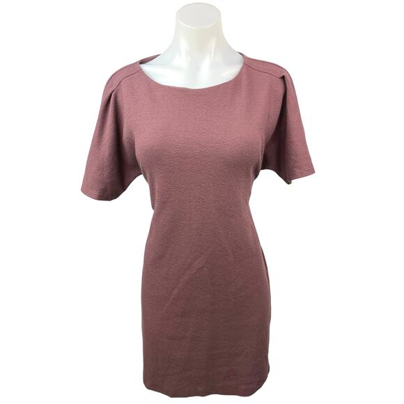 NEW Express Mauve Pink Crepe Tie Back Short Sleeve Sheath Mini Dress Size S - Picture 1 of 5